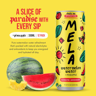 Mela Watermelon Water, Pineapple, 330ml / 11.15 oz (Pack of 12)