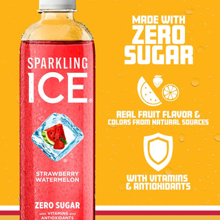 Sparkling Ice Flavored Sparkling Water, Strawberry Watermelon, 17 oz (Pack of 12)