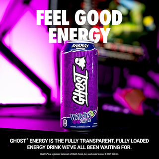 Ghost Energy Drink, Welch's Grape, 16oz (Pack of 12)