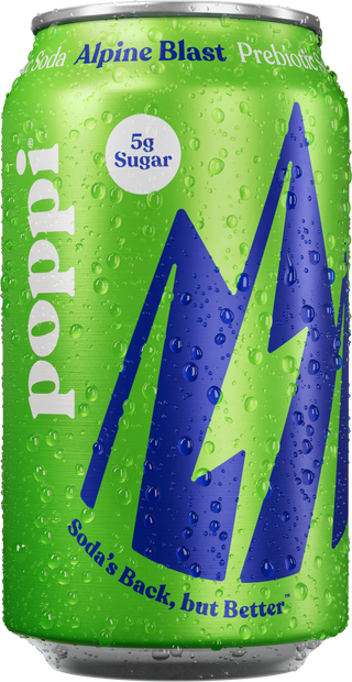 Poppi Prebiotic Soda, Alpine Blast, 12oz (Pack of 12)