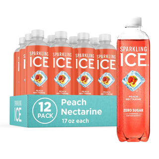 Sparkling Ice Flavored Sparkling Water, Peach Nectarine, 17 oz (Pack of 12)