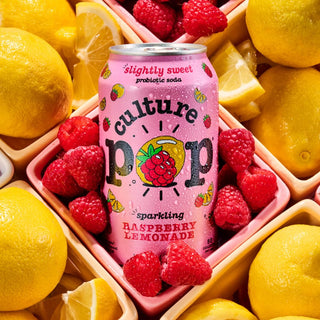 Culture Pop Sparkling Probiotic Soda, Raspberry Lemonade, 12oz (Pack of 12)