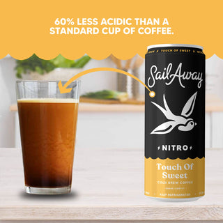Sail Away Cold Brew Nitro Coffee, Touch of Sweet, 11.5oz (Pack of 12)