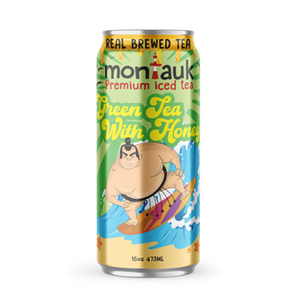 Montauk Premium Iced Tea, Green Tea with Honey, 16oz Cans (Pack of 12)