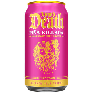 Liquid Death Flavored Sparkling Water, Piña Killada (Classic Piña Colada), 12oz (Pack of 12)