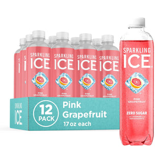Sparkling Ice Flavored Sparkling Water, Pink Grapefruit, 17 oz (Pack of 12)