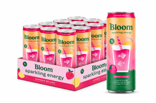 Bloom Sparkling Energy Drink, Summer Splash, 12oz (Pack of 12)