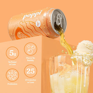 Poppi Prebiotic Soda, Orange Cream, 12oz (Pack of 12)