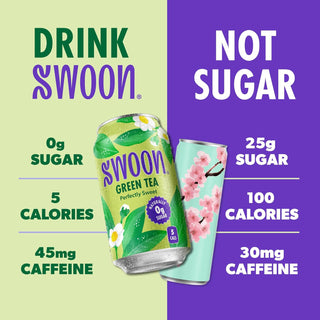 SWOON Sugar Free Iced Tea, Green Tea, 12oz (Pack of 12)