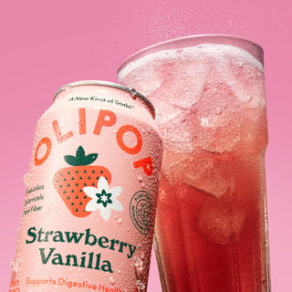 Olipop Sparkling Prebiotic Soda, Strawberry Vanilla, 12oz (Pack of 12)