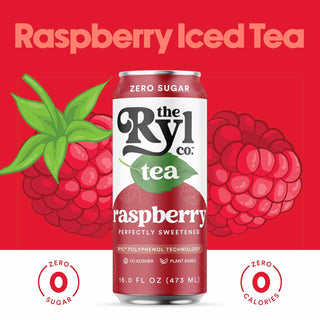 RYL Iced Tea, Raspberry, 16oz (Pack of 12)