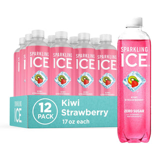 Sparkling Ice Flavored Sparkling Water, Kiwi Strawberry, 17 oz (Pack of 12)