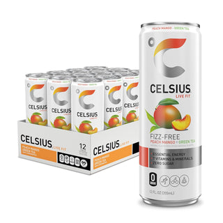 CELSIUS Fizz-Free Energy Drink, Peach Mango, 12oz (Pack of 12)