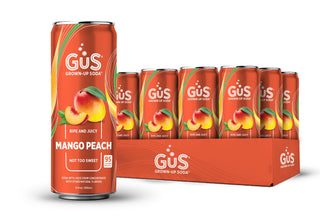 GuS Soda, Mango Peach, 12oz Cans (Pack of 12)
