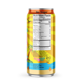 Montauk Premium Iced Tea, Mango Green Tea, 16oz Cans (Pack of 12)
