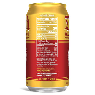 Liquid Death Iced Tea, Rest in Peach, 12oz (Pack of 12)