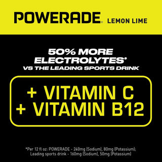 POWERADE Electrolyte Enhanced Sports Drink, Lemon Lime, 20 fl oz (Pack of 24)