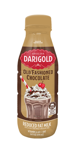 Darigold Shelf Stable Reduced Fat Flavored Milk, Old Fashioned Chocolate, 14oz (Pack of 12)