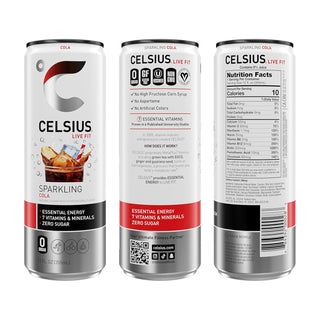 CELSIUS Sparkling Energy Drink, Cola, 12oz (Pack of 12)