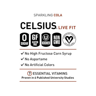 CELSIUS Sparkling Energy Drink, Cola, 12oz (Pack of 12)
