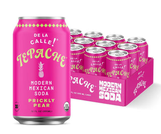 De La Calle Tepache Modern Mexican Soda, Prickly Pear Cactus, 12oz (Pack of 12)