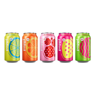 Poppi Prebiotic Soda, 5 Flavor Variety, 12 oz (Pack of 10)