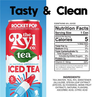 RYL Iced Tea, Rocket Pop, 16oz (Pack of 12)