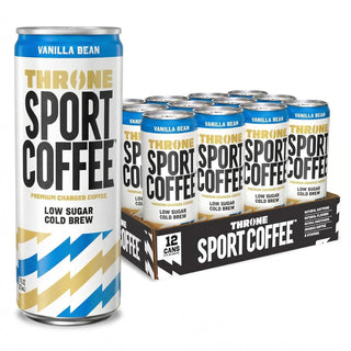 Throne Sport Cold Brew Coffee, Vanilla Bean, 11oz (Pack of 12)
