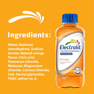 Electrolit Electrolyte Hydration Beverage, Orange, 21oz (Pack of 12)