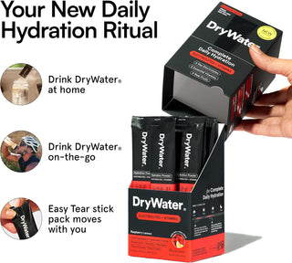 DryWater Electrolyte Powder Packets, Raspberry Lemon, 0.39oz (Pack of 12)