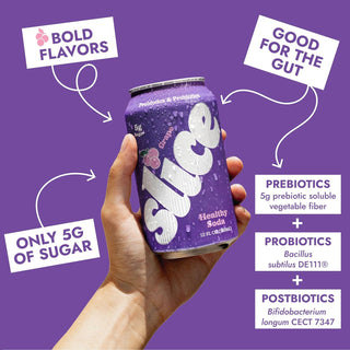 Slice Prebiotic & Probiotic Soda Pop, Grape, 12oz (Pack of 12)