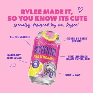 SWOON Sugar Free Lemonade, Pink Lemonade, 12oz (Pack of 12)