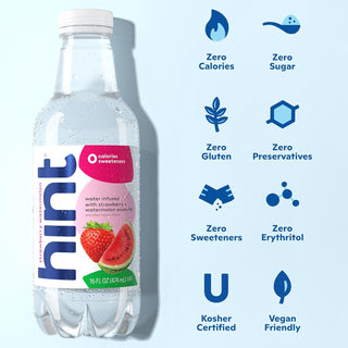 Hint Fruit-Infused Water, Strawberry Watermelon, 16oz (Pack of 12)