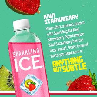 Sparkling Ice Flavored Sparkling Water, Kiwi Strawberry, 17 oz (Pack of 12)