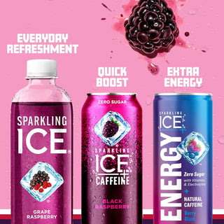 Sparkling Ice Flavored Sparkling Water, Grape Raspberry, 17 oz (Pack of 12)