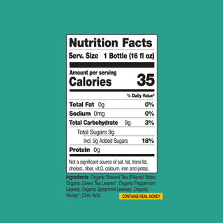 Just Ice Tea, Moroccan Mint Green Tea, 16oz (Pack of 12)