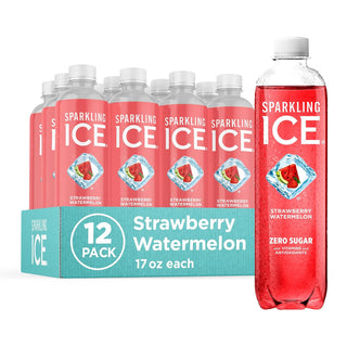 Sparkling Ice Flavored Sparkling Water, Strawberry Watermelon, 17 oz (Pack of 12)