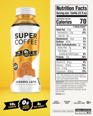 Super Coffee, Caramel Latte, 12oz (Pack of 12)