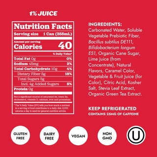 Slice Prebiotic & Probiotic Soda Pop, Classic Cola, 12oz (Pack of 12)