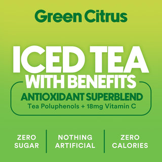 RYL Iced Tea, Green Citrus, 16oz (Pack of 12)
