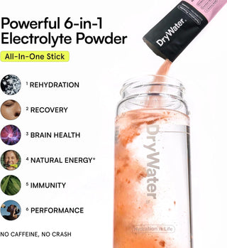 DryWater Electrolyte Powder Packets, Mixed Berry, 0.39oz (Pack of 12)