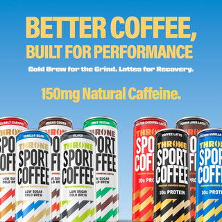 Throne Sport Cold Brew Coffee 10g Protein, Coffee Latte, 11oz (Pack of 12)