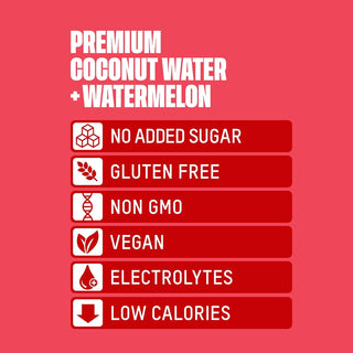 Once Upon a Coconut 100% Pure Coconut Water, Watermelon, 10.8oz (Pack of 12)
