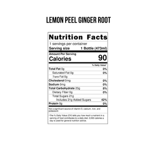 Mash Sparkling Fruit Drink, Lemon Peel Ginger Root, 16oz (Pack of 12)
