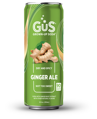 GuS Soda, Ginger Ale, 12oz Cans (Pack of 12)