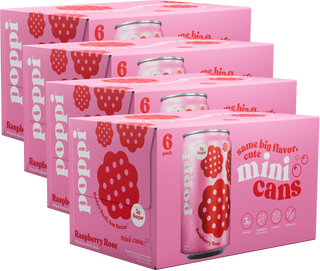 Poppi Prebiotic Soda, Raspberry Rose, 7.5oz Mini Cans - Multi-Pack