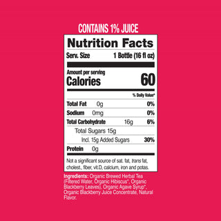 Just Ice Tea, Berry Hibiscus Herbal Tea, 16oz (Pack of 12)