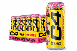 Cellucor C4 Performance Zero Sugar Energy Drink, Pink Lemonade, 16 oz (Pack of 12)