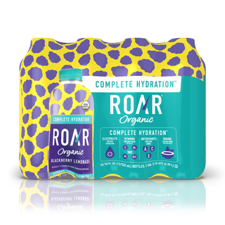 ROAR Complete Hydration Organic Drink, Blackberry Lemonade, 18 oz (Pack of 12)