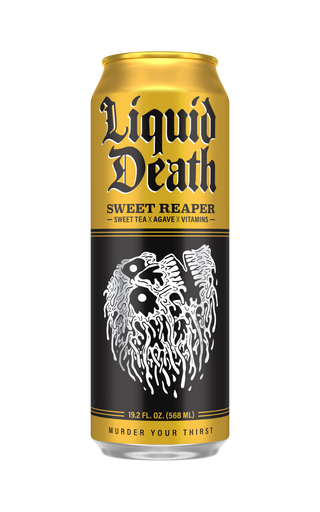 Liquid Death Iced Tea, Sweet Reaper, 19.2oz King Size (Pack of 12)